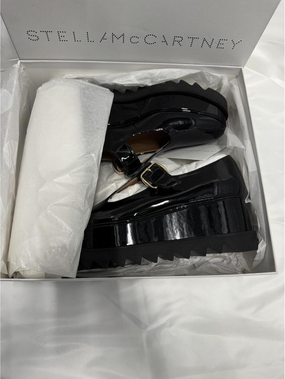 Stella McCartney Black Patent Leather Platform Mary Jane Shoes-Italian 38 - Picture 2 of 9